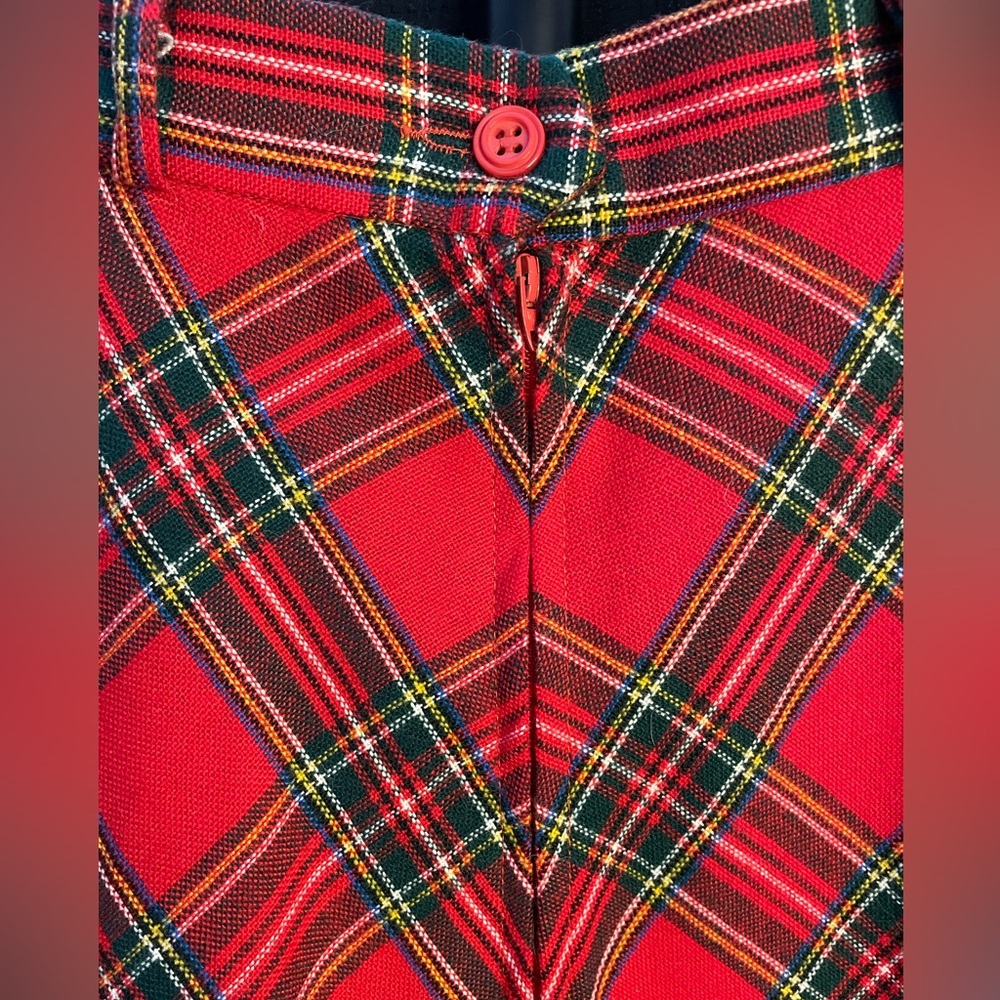 VTG Tartan Plaid Red Women's Skirt - Picture 6 of 10